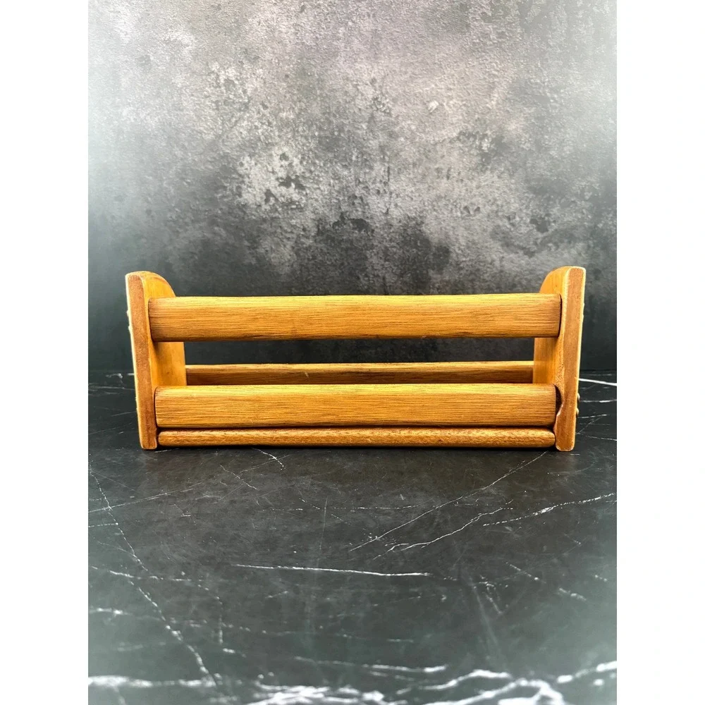 VTG 1960s Solid Wood Mini Wall Shelf Spice Rack Mail Holder 12.75